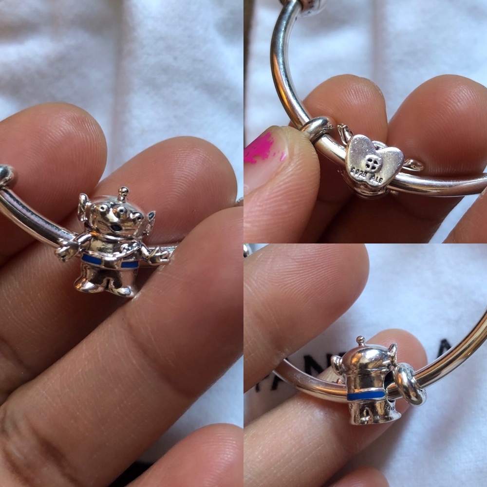 NWOT Pandora Bracelet & 7 Charms Toy Story Themed + 2 Stoppers - Picture 9 of 15
